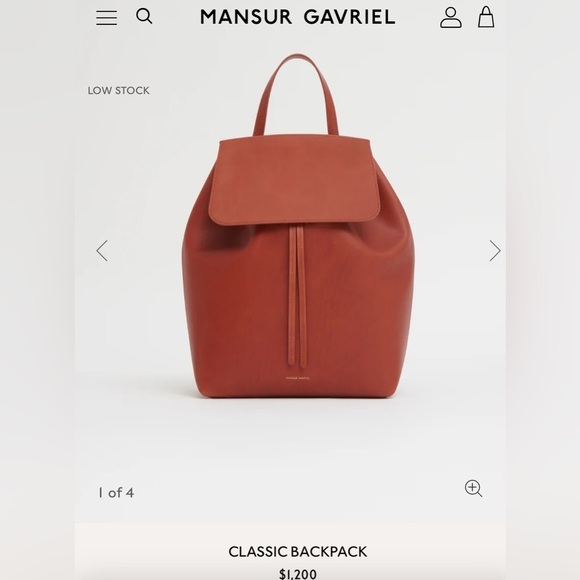 Mansur Gavriel Classic Leather Backpack in brandy avion NWT - Picture 5 of 10